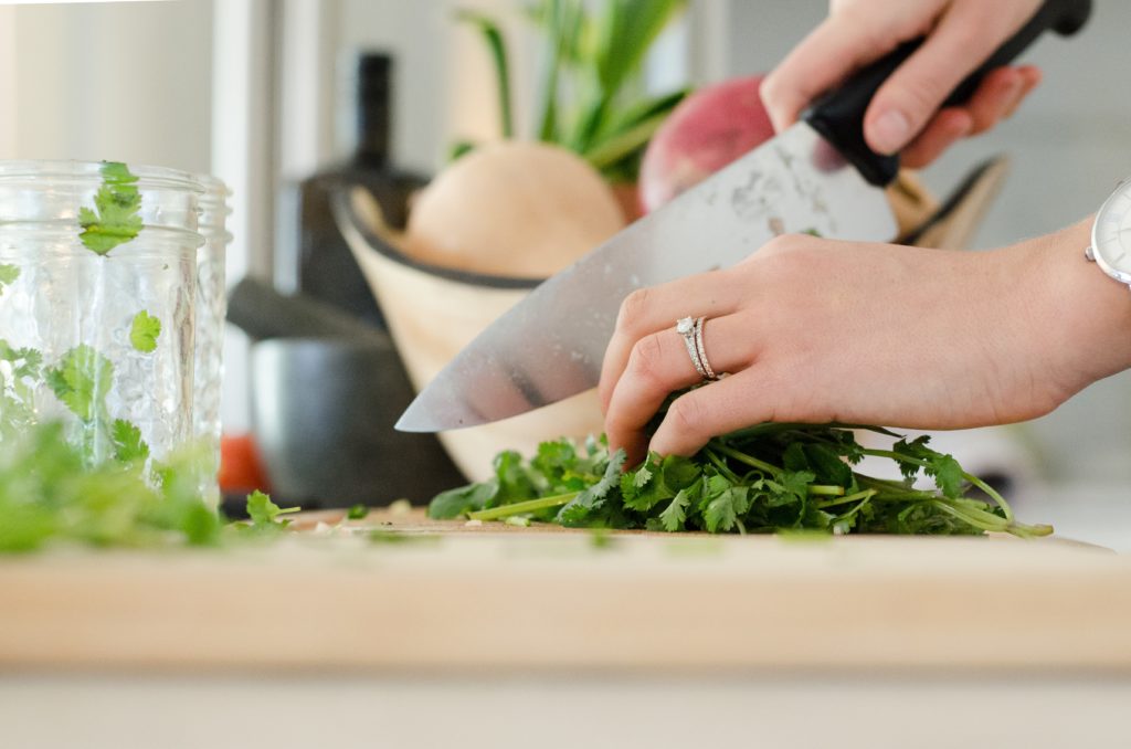 Woman preparing food