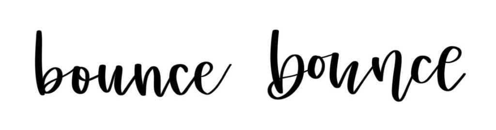 Bounce Lettering Example