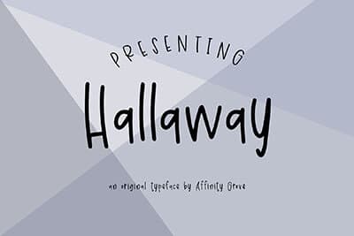 Hallaway handlettered font