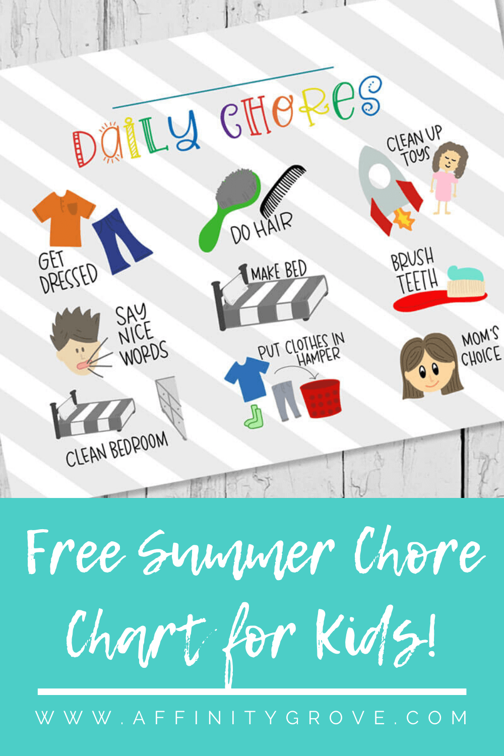 Free Chore Chart For Kids • Affinity Grove