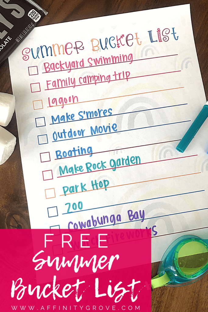 Summer Bucket List Check Off Your Summer Activities Affinity Grove