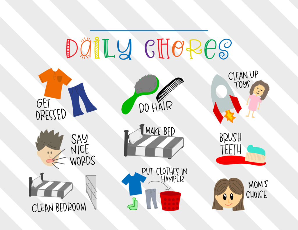 Daily chore charts for kids