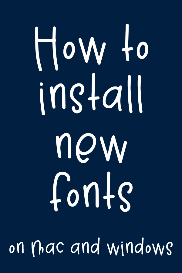 Install New Fonts Pin