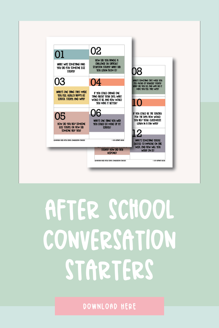 after school conversation starter cards