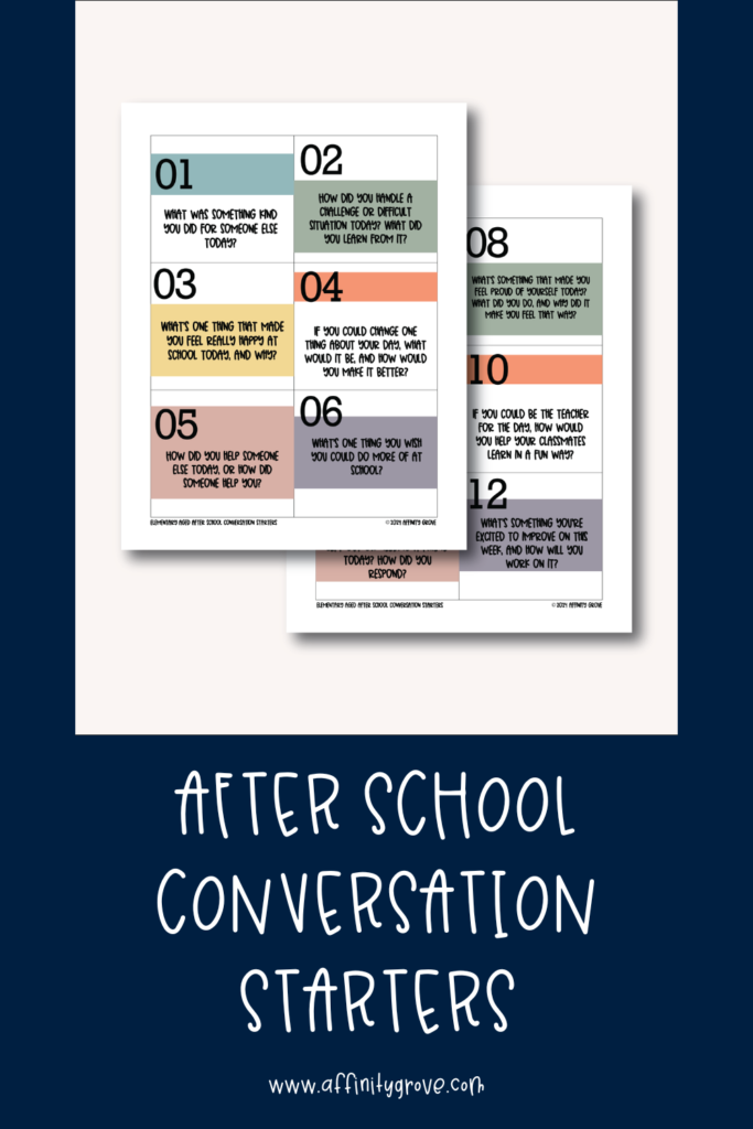 After School Conversation Cards